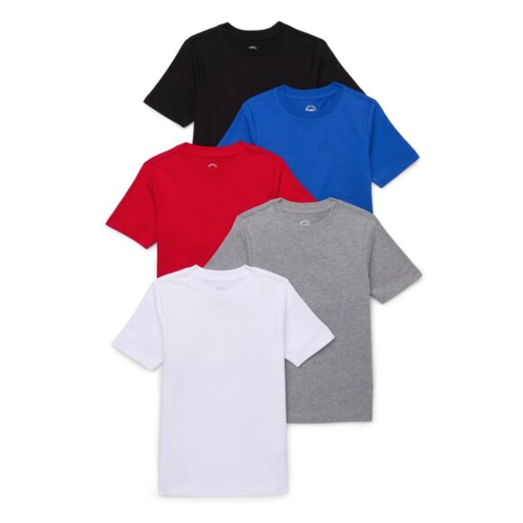 Wonder Nation Boys Kid Tough Fade Resistant Tee  Short Sleeves 5-Pack Sizes 4-16 - Picture 1 of 8